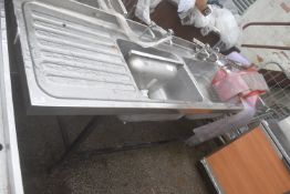 Stainless Steel Double Bowl Sink Unity with Lefthand Drainer 240x65cm x 85cm high