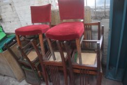 8x Assorted Chair with Green or Red Upholstery