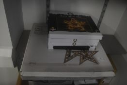 4x Warm White Stars Lights and 2pk Wooden LED Stars