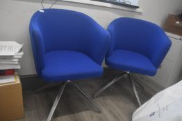 2x Blue Reception Chairs