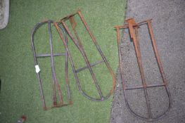3x Metal Saddle Racks