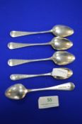 5x Hallmarked Sterling Silver Teaspoons ~79g