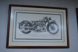 Motorcycle Print T.E. Lawrences 1932 Brough Superior SS100