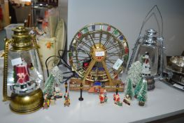 Christmas Novelties Including a Big Wheel
