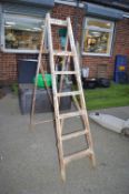 Folding Wooden Step Ladder