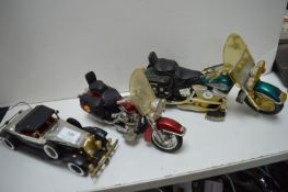 2x Model Motorbikes and a Radio Car