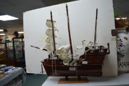 Wooden Model Sailing Ship