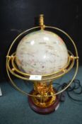 Gemstone Effect Terrestrial Globe on Brass Gimbal
