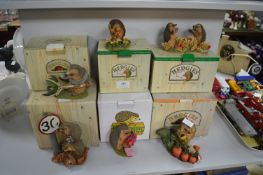 6x Hedgies Hedgehog Ornaments