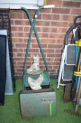 Qualcast Push Lawnmower and 2x Concrete Garden Ornaments