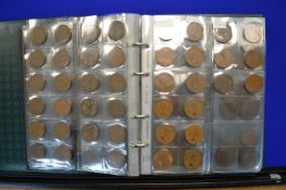 Album of British Copper Coinage Including Pennies, Halfpennies, and Farthings