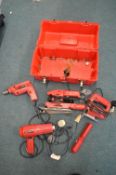 Power Devil Toolkit Containing Hammer Drill, Jigsaw, and Hot Air Gun