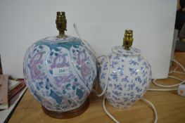 2x Pottery Table Lamps