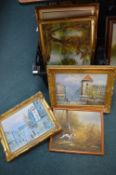 5x Framed Oil Paintings