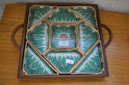 Hong Kong Sectional Serving Tray with Butterfly Design