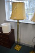 Brass Standard Lamp with Cream Shade (shade AF)