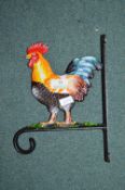 Cast Iron Painted Cockerel Plant Hook
