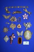 Vintage Costume Jewellery Brooches