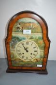 Modern Manual Mantel Clock with Hunting Scene