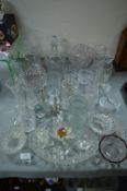 Cut Glass Lead Crystal Vases, Decanters, Rose Bowl, etc.