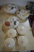 3x Royal Worcester Casserole Dishes, and 4x Small Viners Dishes