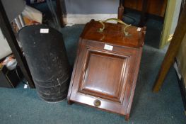 Victorian Coal Box and a Metal Coal Scuttle
