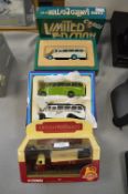 2x Corgi Diecast Bus Sets, and a British Railways Wagon