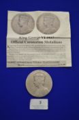 King George VI 1937 Fine Silver Coronation Medallion 90g