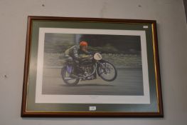 Signed Dated Stanley X Motorcycle Racing Print by Rod Organ