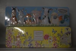 *2x 225g Tins of Farmhouse Biscuits and Leamon Curd Biscuits