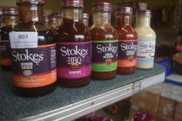 5x Stokes Sauces: Hoisin, Korean BBQ, Chilli Ketchup, Chipotle Ketchup, and Caesar Dressing