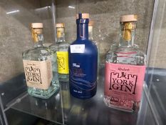 *5x Assorted Part Bottles of York Gins, and 1x Cream Liqueur