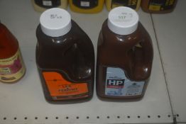 1x 2.3kg of HP Sauce, and 1x 2L of Lea & Perrins Worcestershire Sauce