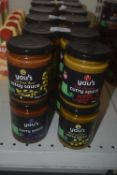 4x 280g of Yau’s Cooking Sauces Including Thai Satay, Hot Chinese Curry, Thai Yellow Curry, and