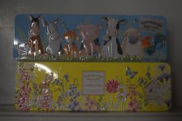 *2x 225g Tins of Farmhouse Biscuits and Leamon Curd Biscuits