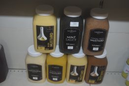 7x 2.27L of Assorted Mustards, Mint Sauce, and Horse Radish