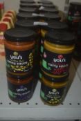 4x 280g of Yau’s Cooking Sauces Including Thai Satay, Hot Chinese Curry, Thai Yellow Curry, and