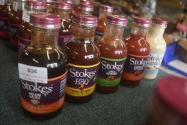 5x Stokes Sauces: Hoisin, Sweet & Stick BBQ, Chilli Ketchup, Chipotle Ketchup, and Caesar Dressing