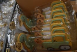 8x Tractor and 4x Dinosaur Gingerbread Biscuits