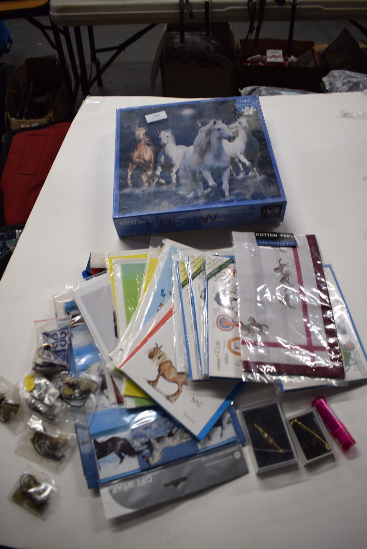 Quantity of Equestrian Themed Gift Wrap, Cards, Tiepins, Jigsaw, etc.