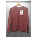 *Mondetta Ribbed Crewneck Long Sleeved Top in Burgundy Size: M