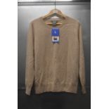 *Matty M Beige 100% Cashmere Crewneck Sweater Size: L
