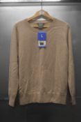 *Matty M Beige 100% Cashmere Crewneck Sweater Size: L