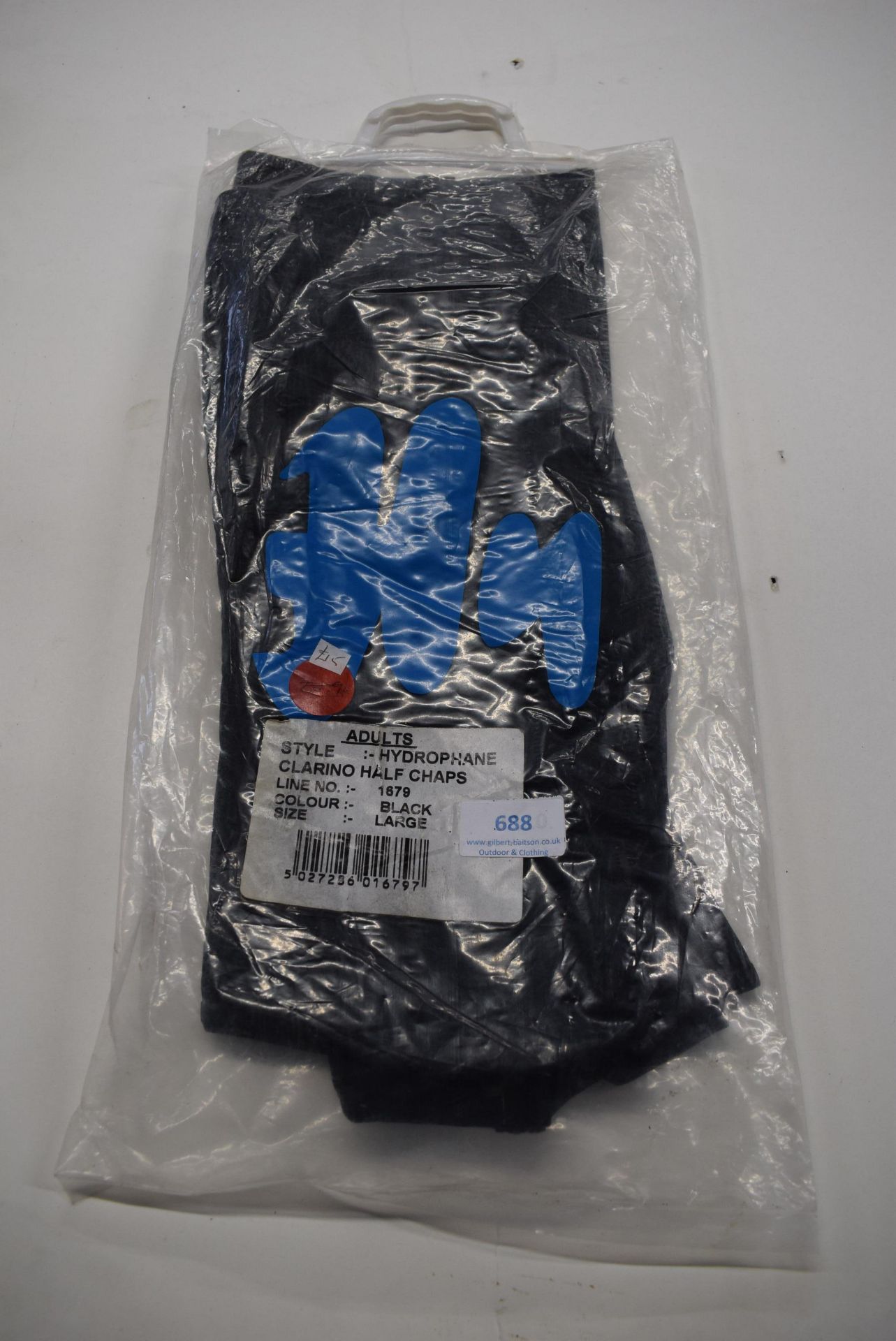 Hydrophane Black Half Chaps Size: L
