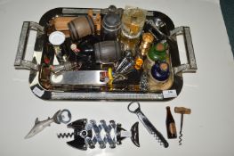 Whiskey Miniatures, Corkscrews, Hip Flask, etc.