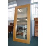 Large Light Oak Effect Mirror