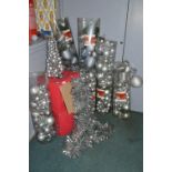 *Quantity of Silver Christmas Garlands, Small Tree, etc.