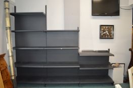 Quantity of Black Metal Adjustable Industrial Style Shelving