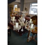 Glass Chandelier with Candle Style Lights