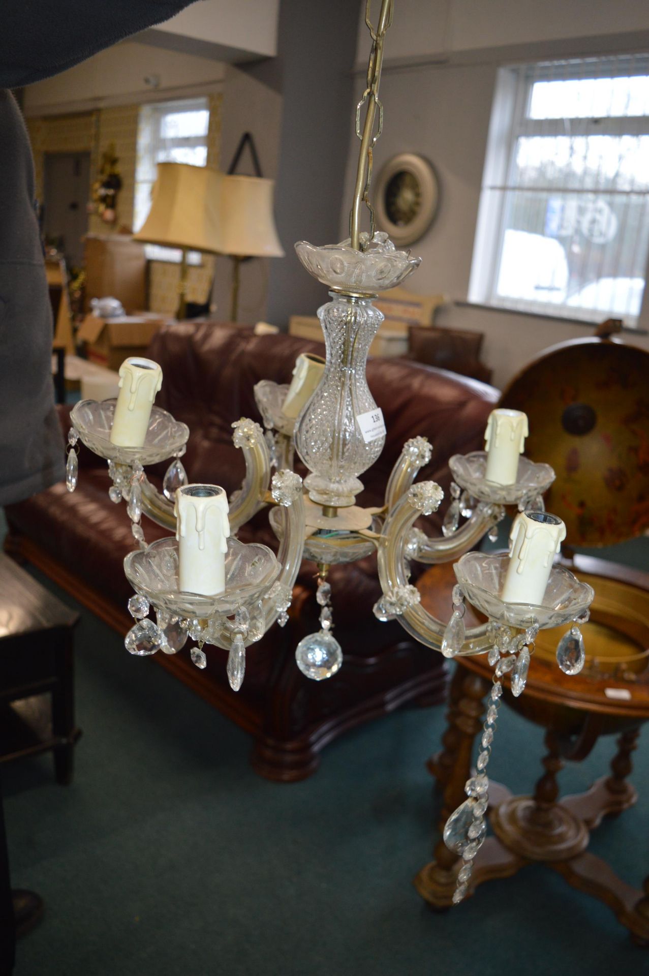 Glass Chandelier with Candle Style Lights